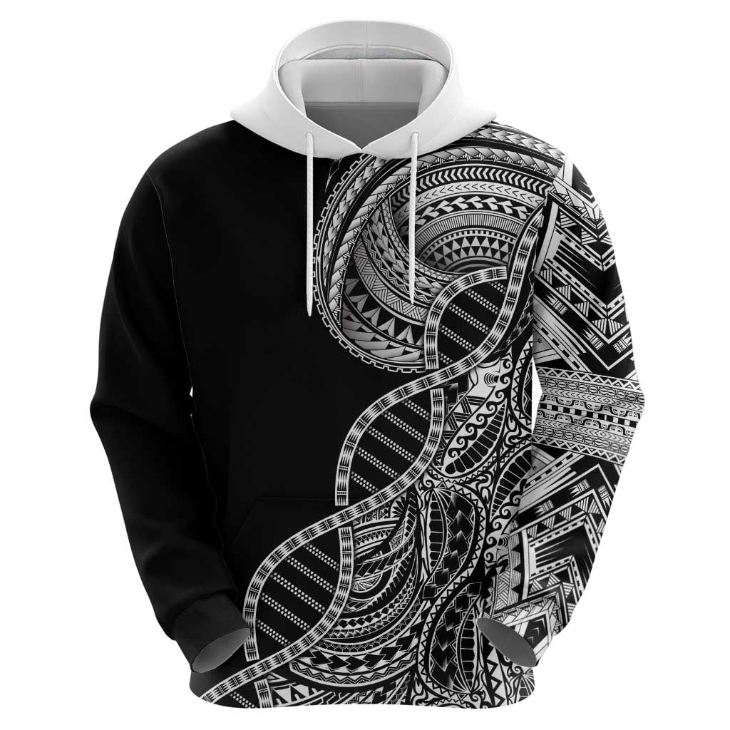 Samoan DNA Art Tattoo Hoodie Polynesian Pattern Black Color LT03 - Polynesian Pride