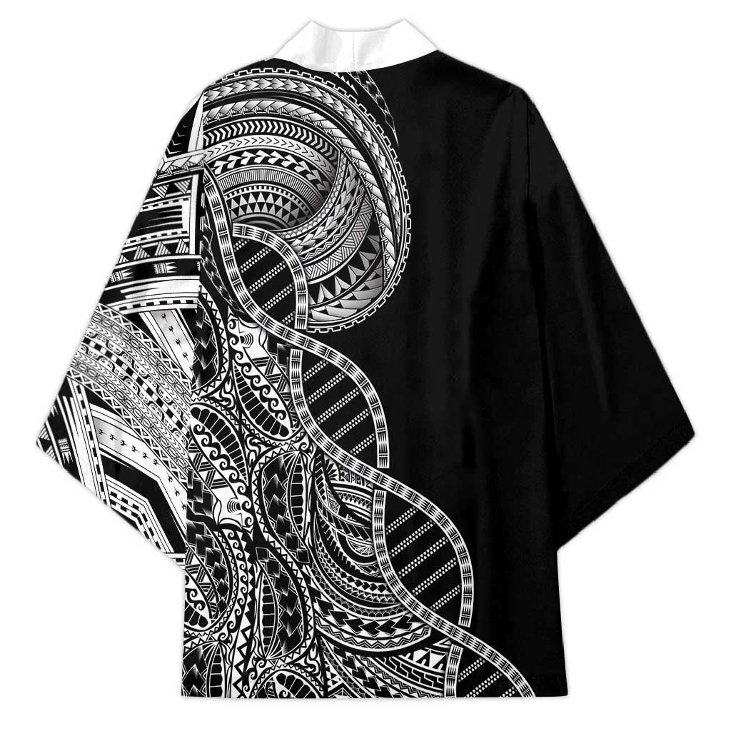 Samoan DNA Art Tattoo Kimono Polynesian Pattern Black Color LT03 - Polynesian Pride