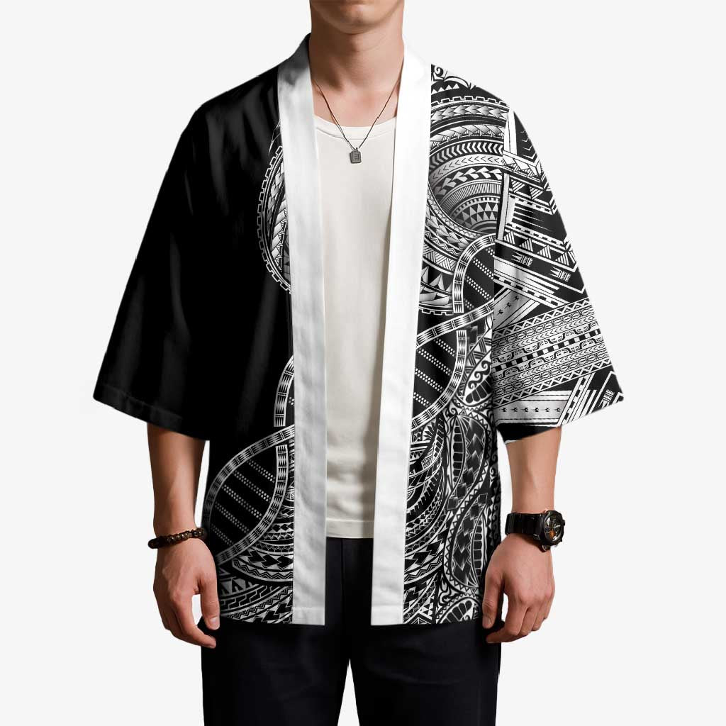 Samoan DNA Art Tattoo Kimono Polynesian Pattern Black Color LT03 - Polynesian Pride