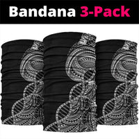 Samoan DNA Art Tattoo Neck Gaiter Polynesian Pattern Black Color