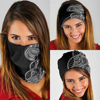 Samoan DNA Art Tattoo Neck Gaiter Polynesian Pattern Black Color