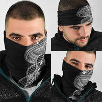 Samoan DNA Art Tattoo Neck Gaiter Polynesian Pattern Black Color
