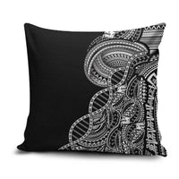 Samoan DNA Art Tattoo Pillow Cover Polynesian Pattern Black Color