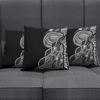 Samoan DNA Art Tattoo Pillow Cover Polynesian Pattern Black Color