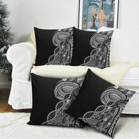 Samoan DNA Art Tattoo Pillow Cover Polynesian Pattern Black Color