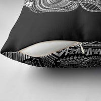 Samoan DNA Art Tattoo Pillow Cover Polynesian Pattern Black Color