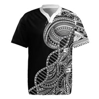 Samoan DNA Art Tattoo Rugby Jersey Polynesian Pattern Black Color