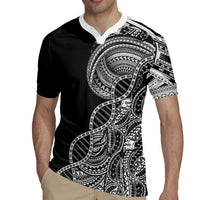 Samoan DNA Art Tattoo Rugby Jersey Polynesian Pattern Black Color