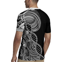 Samoan DNA Art Tattoo Rugby Jersey Polynesian Pattern Black Color