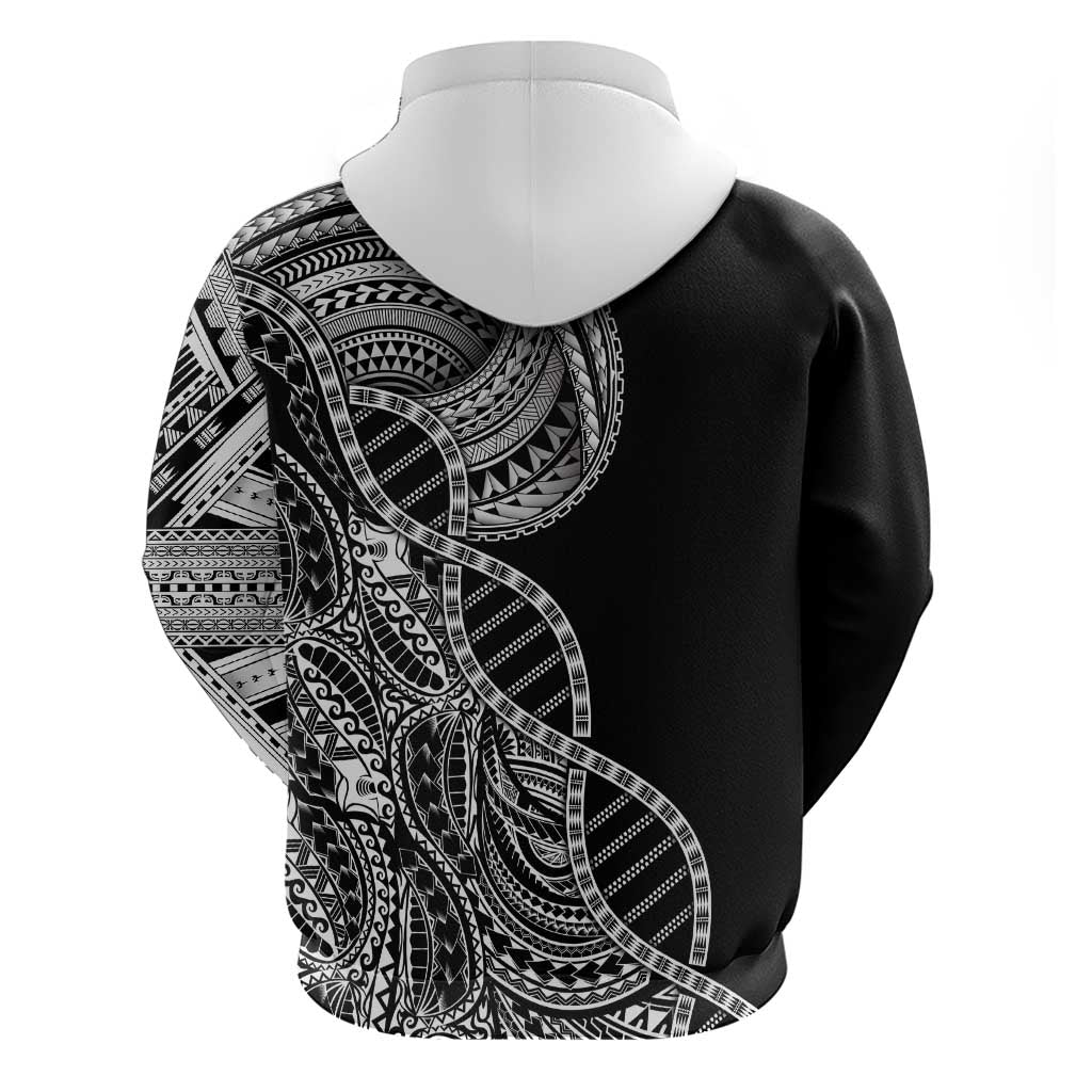 Samoan DNA Art Tattoo Zip Hoodie Polynesian Pattern Black Color LT03 - Polynesian Pride