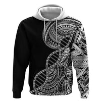 Samoan DNA Art Tattoo Zip Hoodie Polynesian Pattern Black Color LT03 Pullover Hoodie Black - Polynesian Pride