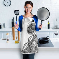 Samoan DNA Art Tattoo Apron Polynesian Pattern White Color