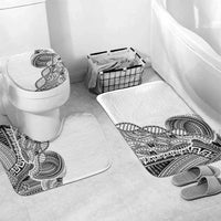Samoan DNA Art Tattoo Bathroom Set Polynesian Pattern White Color