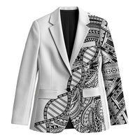 Samoan DNA Art Tattoo Blazer Polynesian Pattern White Color