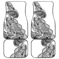 Samoan DNA Art Tattoo Car Mats Polynesian Pattern White Color