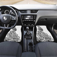 Samoan DNA Art Tattoo Car Mats Polynesian Pattern White Color
