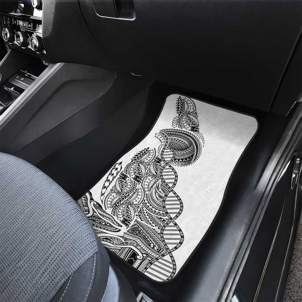 Samoan DNA Art Tattoo Car Mats Polynesian Pattern White Color