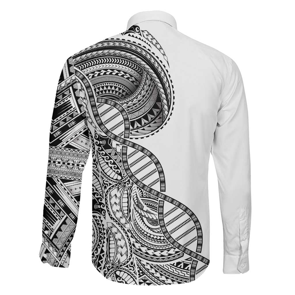 Samoan DNA Art Tattoo Family Matching Puletasi and Hawaiian Shirt Polynesian Pattern White Color LT03 - Polynesian Pride