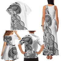Samoan DNA Art Tattoo Family Matching Tank Maxi Dress and Hawaiian Shirt Polynesian Pattern White Color LT03 - Polynesian Pride
