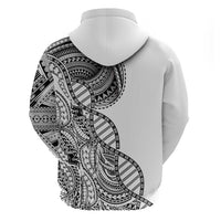 Samoan DNA Art Tattoo Hoodie Polynesian Pattern White Color