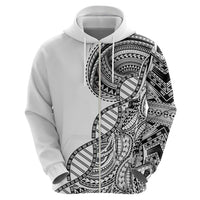 Samoan DNA Art Tattoo Hoodie Polynesian Pattern White Color