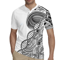 Samoan DNA Art Tattoo Rugby Jersey Polynesian Pattern White Color