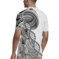 Samoan DNA Art Tattoo Rugby Jersey Polynesian Pattern White Color