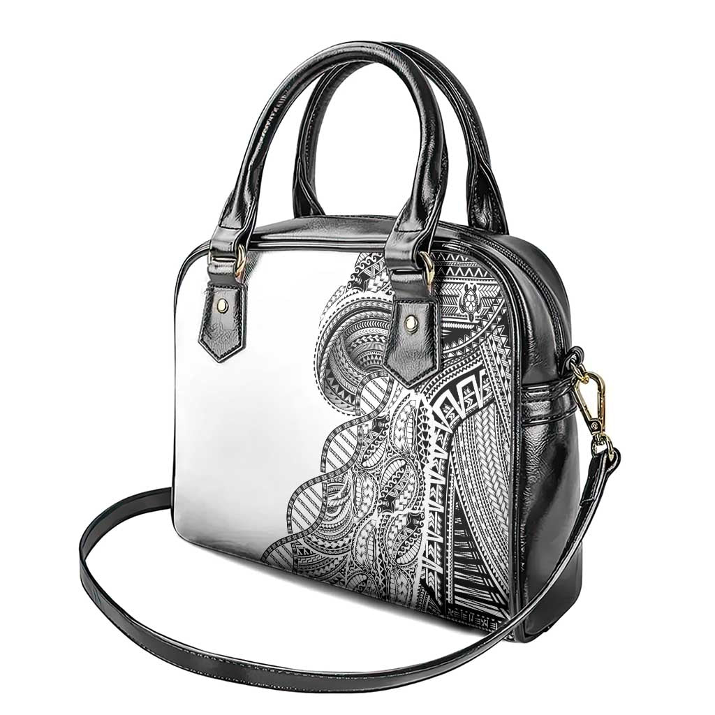 Samoan DNA Art Tattoo Shoulder Handbag Polynesian Pattern White Color