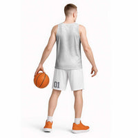 Samoan DNA Art Tattoo Basketball Jersey Polynesian Pattern All White