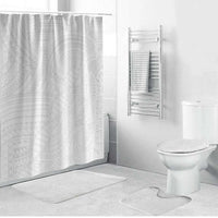 Samoan DNA Art Tattoo Bathroom Set Polynesian Pattern All White