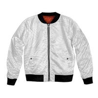 Samoan DNA Art Tattoo Bomber Jacket Polynesian Pattern All White LT03 Unisex White - Polynesian Pride