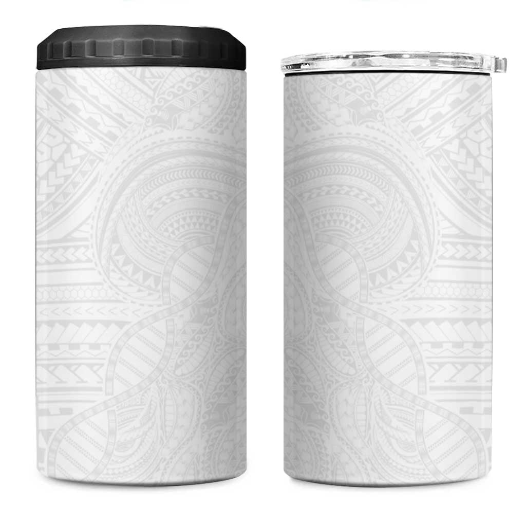 Samoan DNA Art Tattoo 4 in 1 Can Cooler Tumbler Polynesian Pattern All White LT03 One Size: 16 oz White - Polynesian Pride