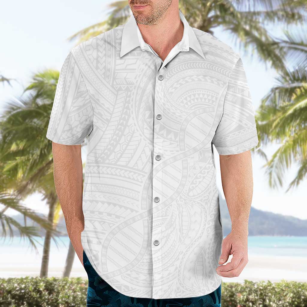 Samoan DNA Art Tattoo Hawaiian Shirt Polynesian Pattern All White LT03 - Polynesian Pride