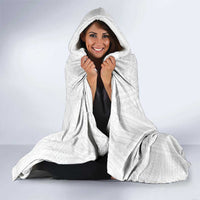 Samoan DNA Art Tattoo Hooded Blanket Polynesian Pattern All White