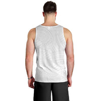 Samoan DNA Art Tattoo Men Tank Top Polynesian Pattern All White