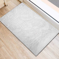 Samoan DNA Art Tattoo Rubber Doormat Polynesian Pattern All White LT03 - Polynesian Pride