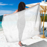 Samoan DNA Art Tattoo Sarong Polynesian Pattern All White LT03 One Size 44 x 66 inches White - Polynesian Pride