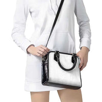 Samoan DNA Art Tattoo Shoulder Handbag Polynesian Pattern All White