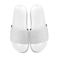 Samoan DNA Art Tattoo Slide Sandals Polynesian Pattern All White LT03 White - Polynesian Pride