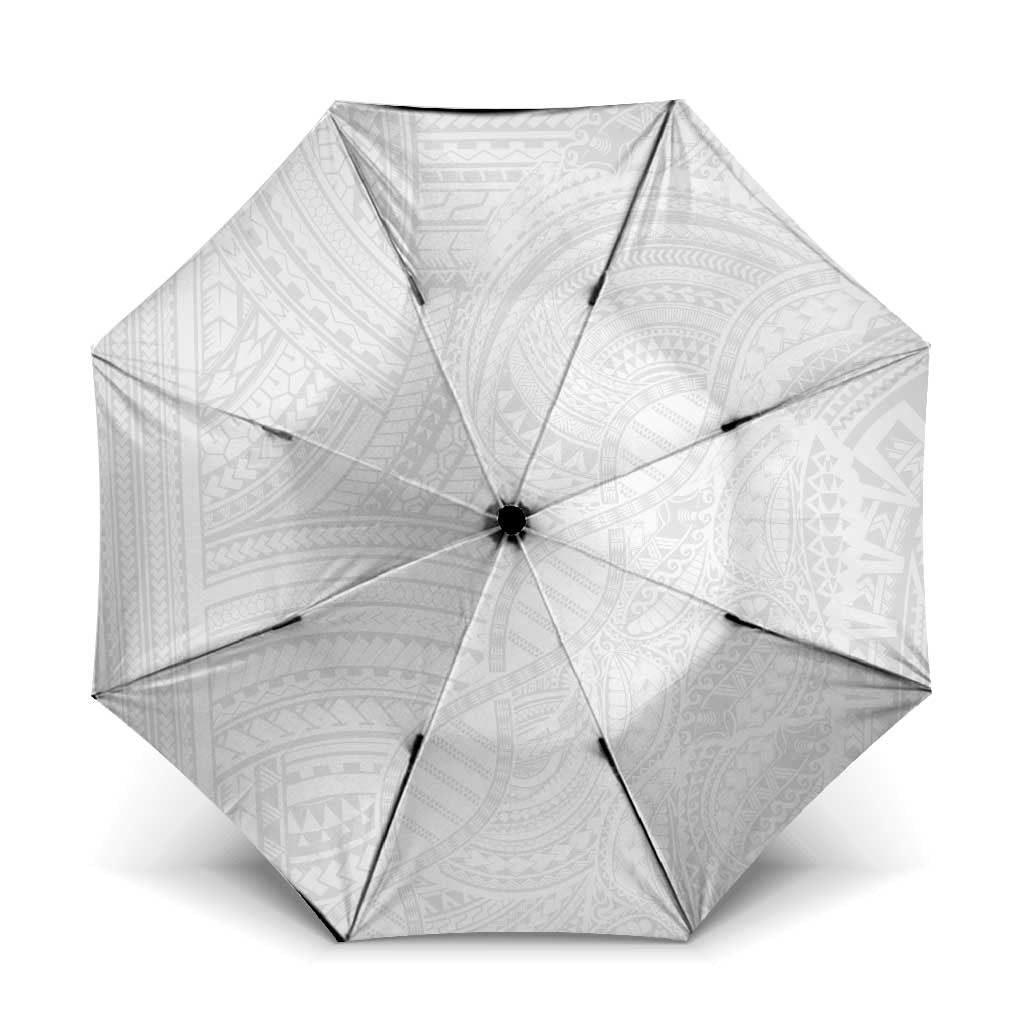 Samoan DNA Art Tattoo Umbrella Polynesian Pattern All White LT03 One Size Folded 11.42 inch Opened Diameter 37.4 inch White - Polynesian Pride