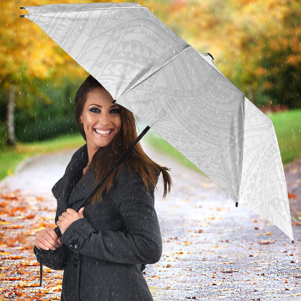 Samoan DNA Art Tattoo Umbrella Polynesian Pattern All White LT03 - Polynesian Pride