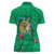 Hawaii Pikake and Maile Lei Women Polo Shirt Honu Polynesian Pattern Green Color