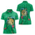 Hawaii Pikake and Maile Lei Women Polo Shirt Honu Polynesian Pattern Green Color