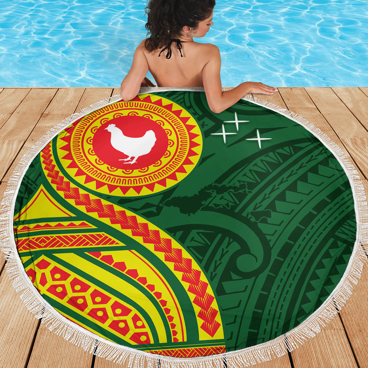 Manu'a Cession Day Beach Blanket Polynesian Pattern
