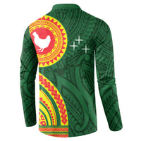 Manu'a Cession Day Button Sweatshirt Polynesian Pattern