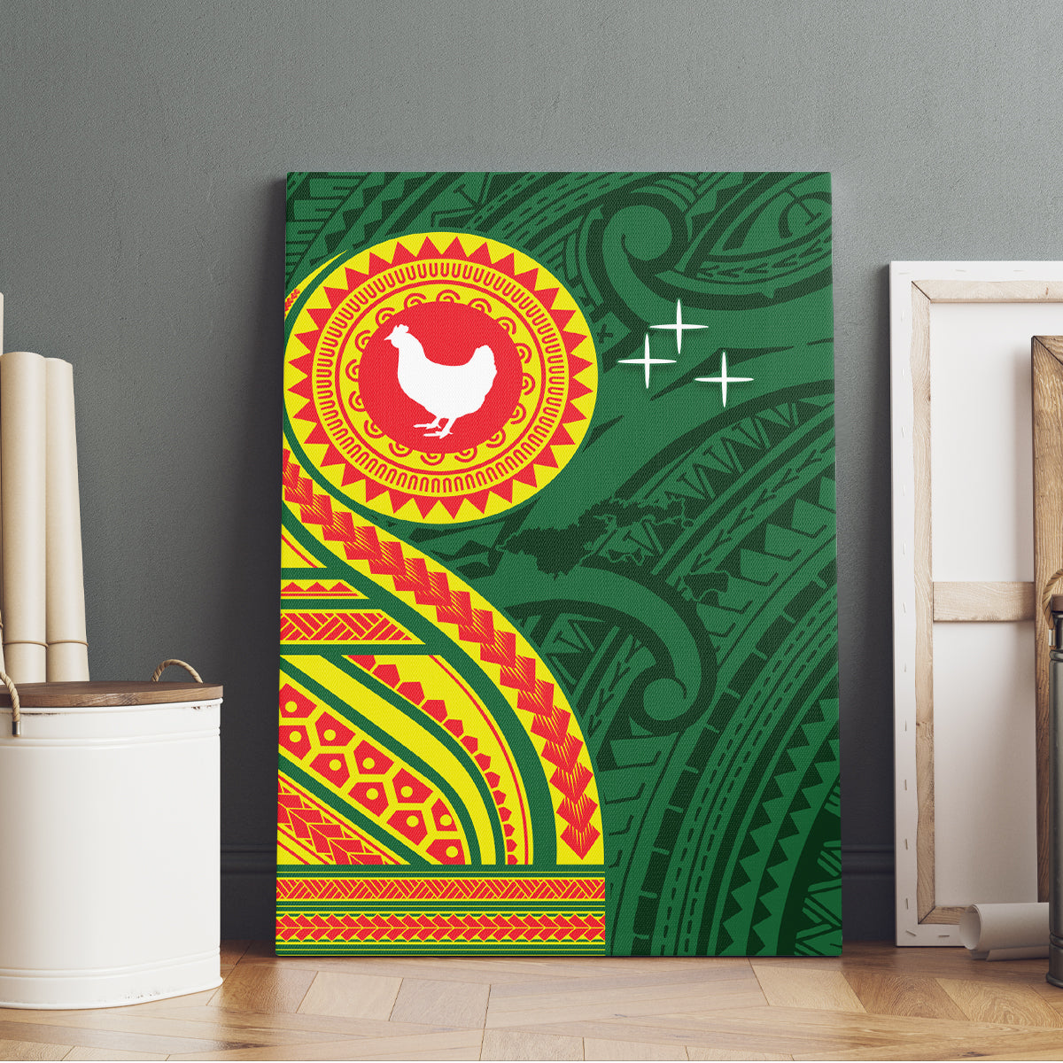 Manu'a Cession Day Canvas Wall Art Polynesian Pattern