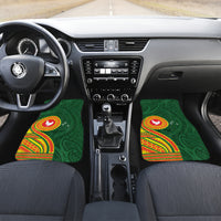 Manu'a Cession Day Car Mats Polynesian Pattern LT03 Set 2pcs - Front Green - Polynesian Pride