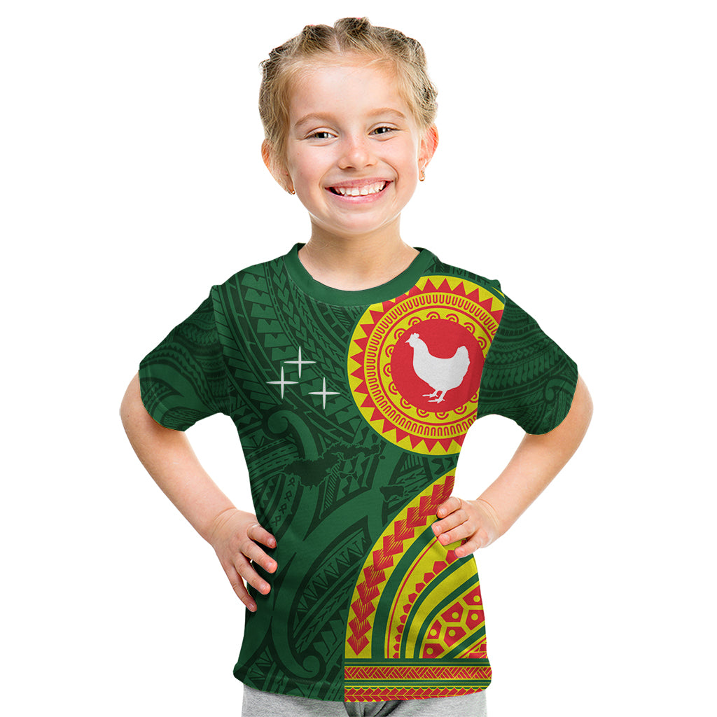 Manu'a Cession Day Kid T Shirt Polynesian Pattern LT03 Green - Polynesian Pride