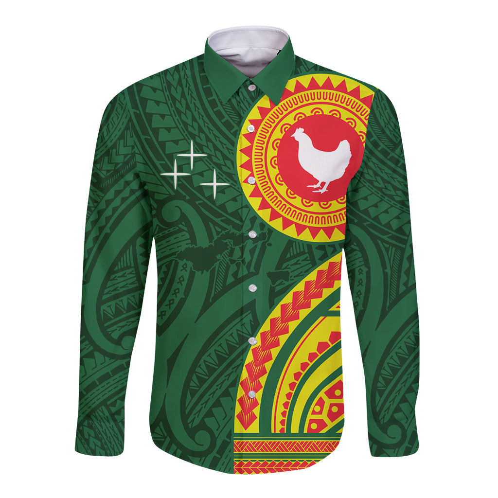 Manu'a Cession Day Long Sleeve Button Shirt Polynesian Pattern