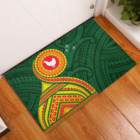 Manu'a Cession Day Rubber Doormat Polynesian Pattern LT03 Green - Polynesian Pride